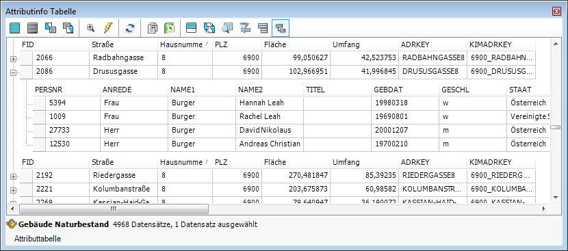 Attributinfo Tabelle