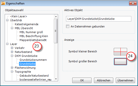 Eigenschaften der Übersicht Eigenschaften der Übersicht
