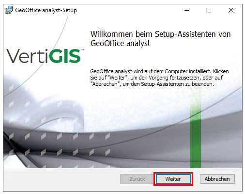 GeoOffice analyst Setup - Willkommen GeoOffice analyst Setup - Willkommen