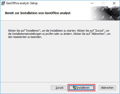 GeoOffice analyst Setup - Installieren GeoOffice analyst Setup - Installieren