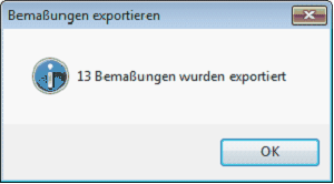 Bemaßungen exportieren
