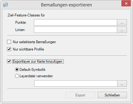 Bemaßungen exportieren