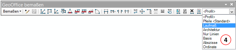 Bemaßungsprofil auswählen