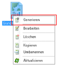 ePaper Template Kontextmenü – Generieren 