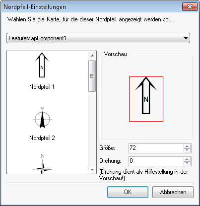 Nordpfeil – Einstellungen