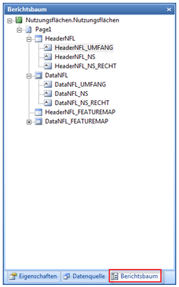 Registerkarte "Berichtsbaum" Registerkarte "Berichtsbaum"