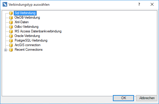 Verbindungstyp auswählen Verbindungstyp auswählen