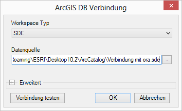 ArcGIS Workspace Typ SDE ArcGIS Workspace Typ SDE