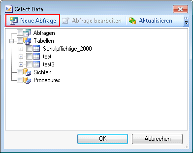 Neue Abfrage auf ArcGIS Feature-Classes erstellen Neue Abfrage auf ArcGIS Feature-Classes erstellen
