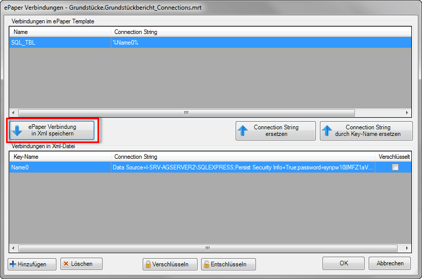 ePaper Verbindung in Xml speichern