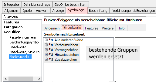 Layer Verkehrszeichen 1 - bestehende Gruppen überschreiben/ersetzen