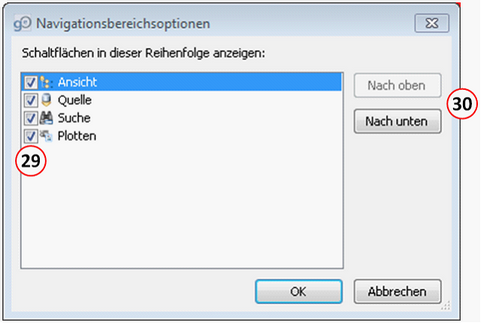 Navigationsbereichsoptionen Navigationsbereichsoptionen
