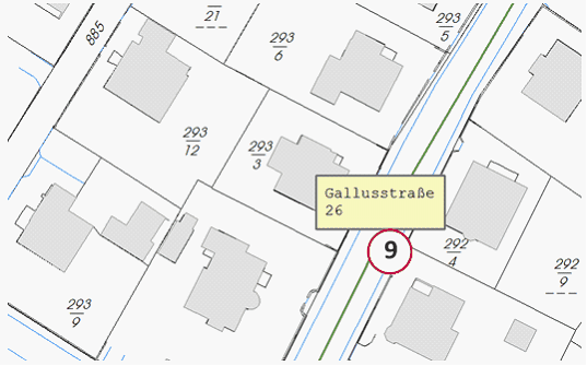 Beispiel: Einzeln beschriften für Gebäude