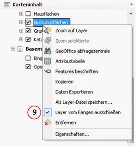 Layer vom Fang ausschließen