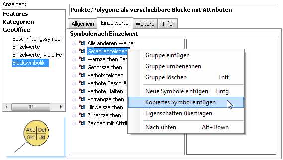 Kopiertes Symbol einfügen