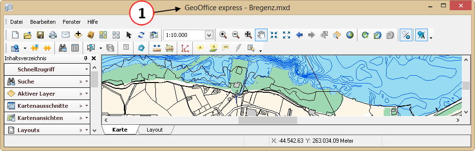 Titelleiste GeoOffice express