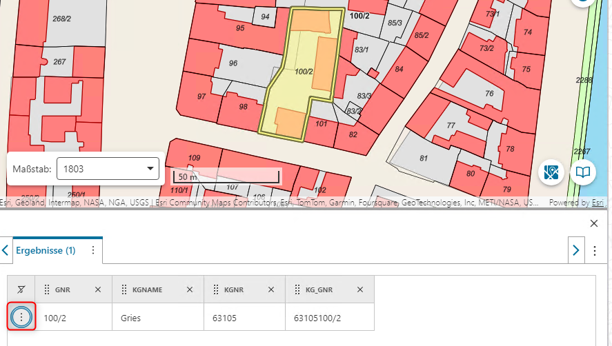URL Aufruf in Ergebnistabelle URL Aufruf in Ergebnistabelle