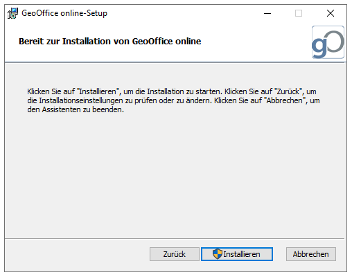 GeoOffice online Setup - Installieren GeoOffice online Setup - Installieren