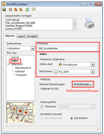 Plot-Dialog – Plot-Typ Index
