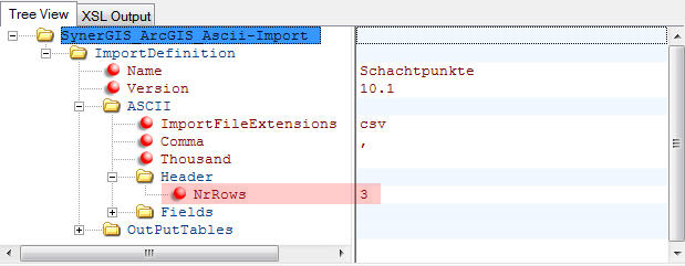 Konfiguration – NrRows – Überspringen der ersten 3 Zeilen