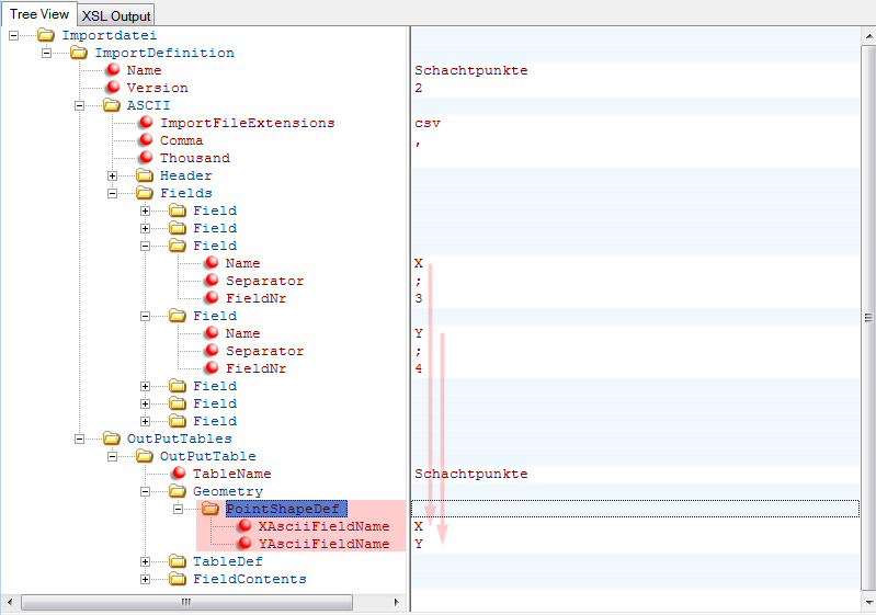 Name Ascii Definitionen (X,Y) - X,YAsciiFieldname Name Ascii Definitionen (X,Y) - X,YAsciiFieldname