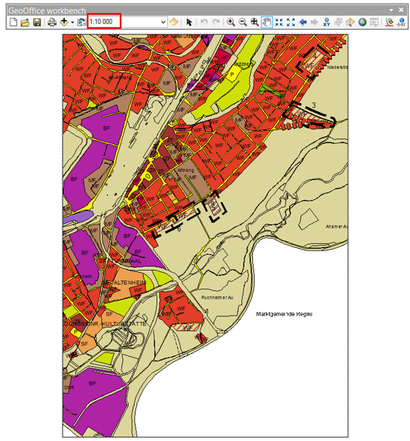Maßstab 1:10000 einstellen