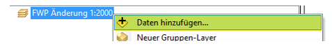FWP  Änderung 1:2000 - Daten hinzufügen ...
