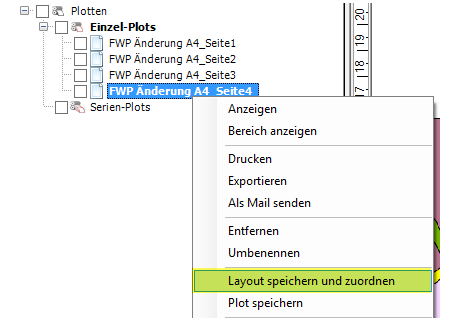 Plot FWP Änderung A4_Seite 4 - Layout speichern und zuorden