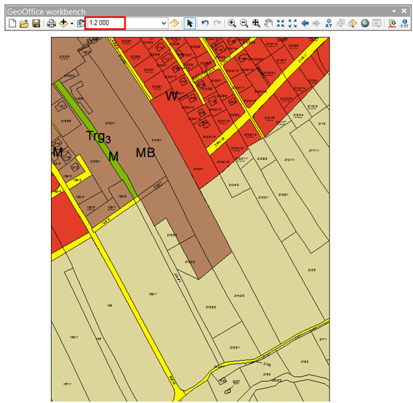 Maßstab 1:2000 einstellen