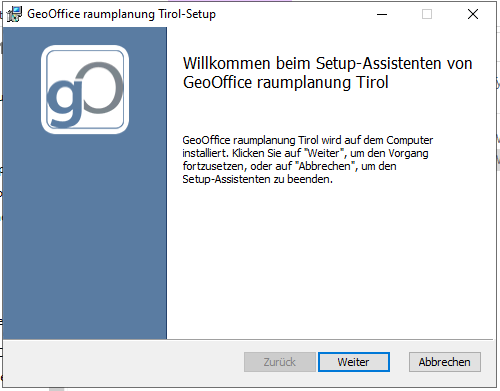 GeoOffice raumplanung 10.9 Setup  -  Willkommen *
