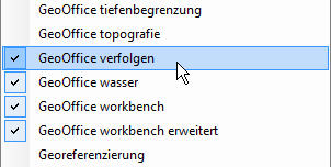 Kontextmenü von sichtbaren Werkzeugleisten