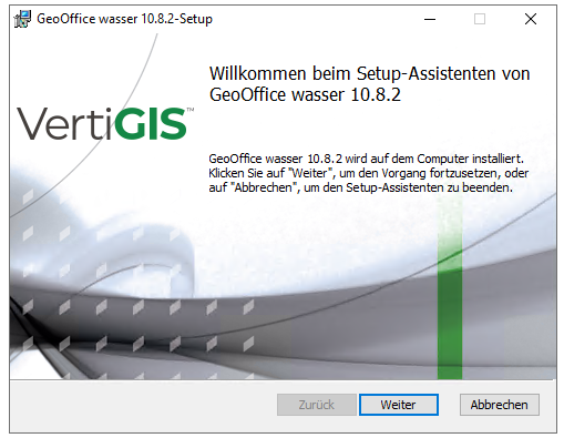 GeoOffice wasser Setup  -  Willkommen