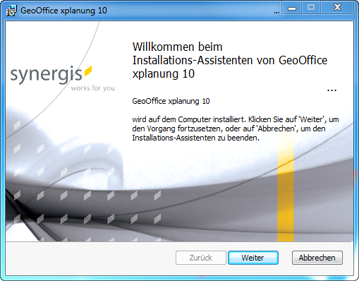 GeoOffice XPlanung 10 Setup – Willkommen