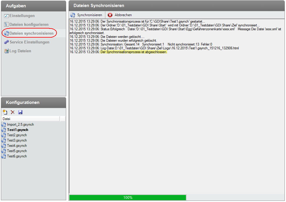 Dateien synchronisieren