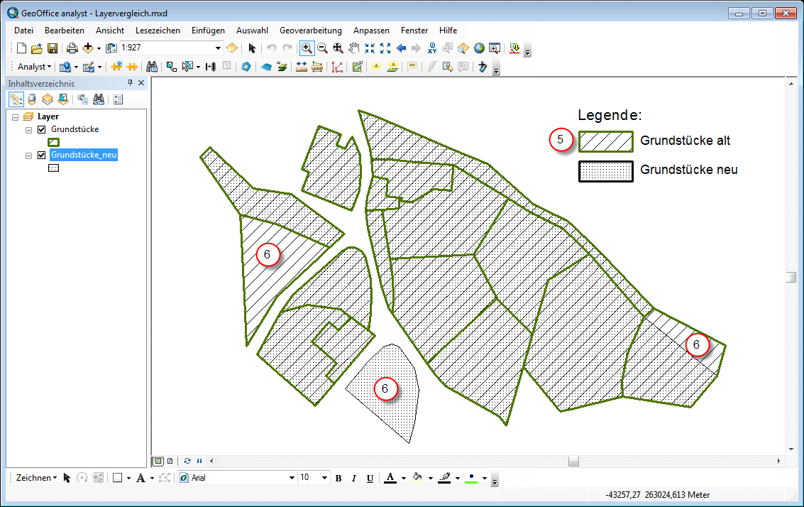 Karte mit Grundstücks-Layer Karte mit Grundstücks-Layer