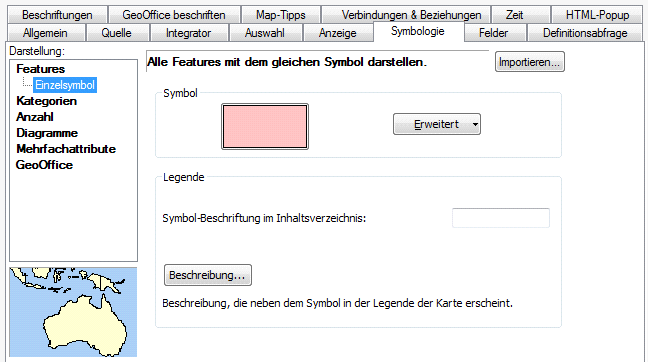 Symbologie für Einzeldarstellung Symbologie für Einzeldarstellung