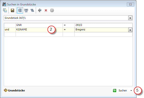 Suche über Abfragezentrale Suche über Abfragezentrale