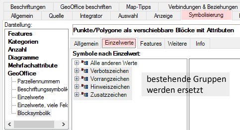Layer Verkehrszeichen 1 - bestehende Gruppen überschreiben/ersetzen