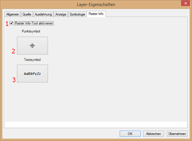 Raster Info Eigenschaftendialog