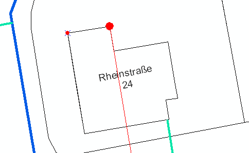 Fluchtlinie um 90° gedreht.