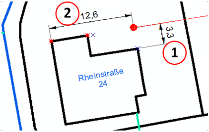 Ordinatenbemaßung mit Versatz