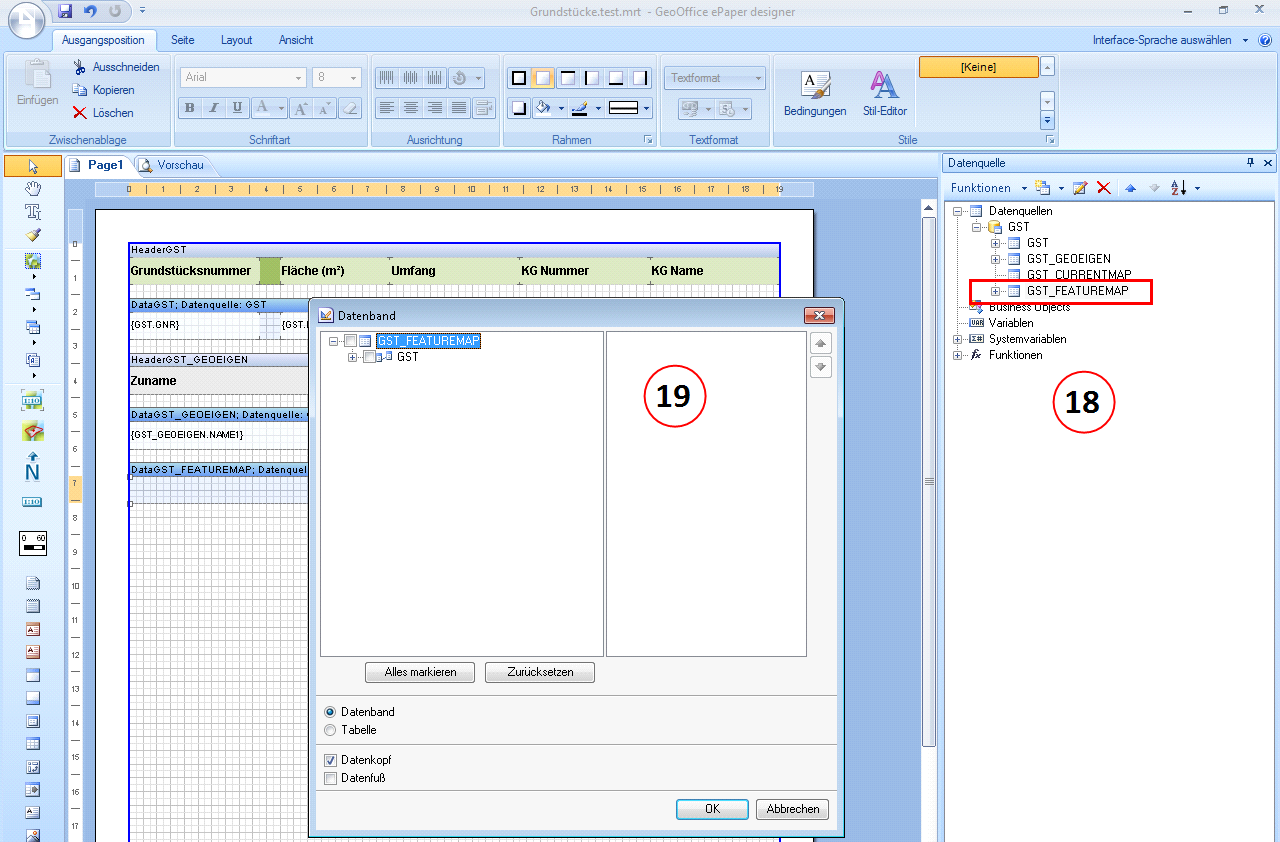 Featue-Karte - Datenband hinzufügen