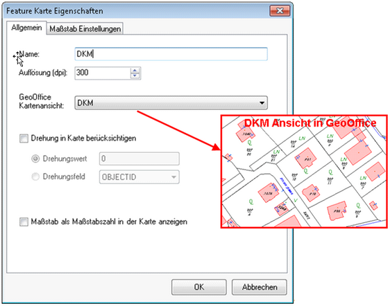 Feature Karte Eigenschaften – Allgemein
