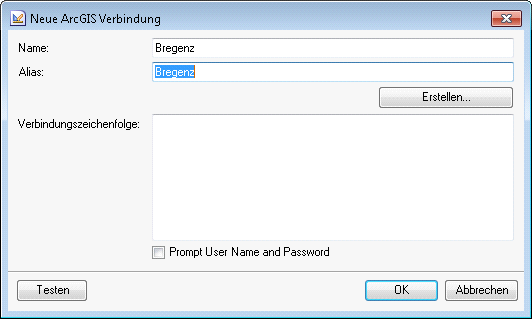 Neue ArcGIS Verbindung aufbauen