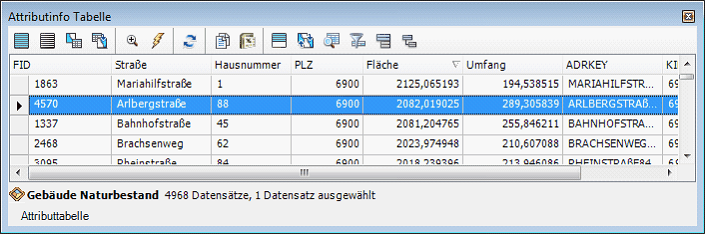 Attributinfo Tabelle