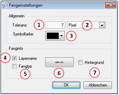GeoOffice Fangeinstellungen GeoOffice Fangeinstellungen