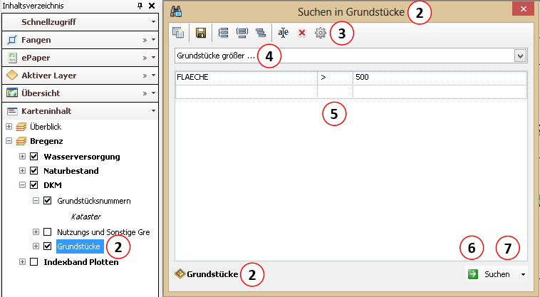 Abfragezentrale - aktueller Layer Abfragezentrale - aktueller Layer