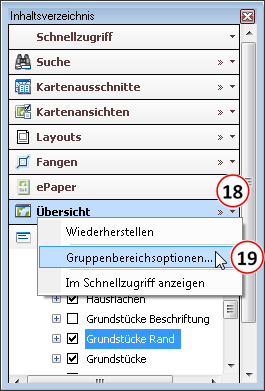 Gruppenbereichsoptionen