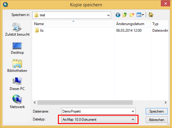 GeoOffice analyst -Funktion: Kopie speichern... GeoOffice analyst -Funktion: Kopie speichern...