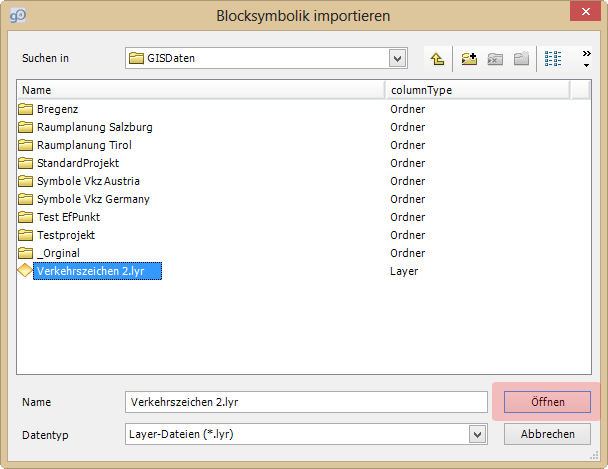 Blocksymbolik importieren
